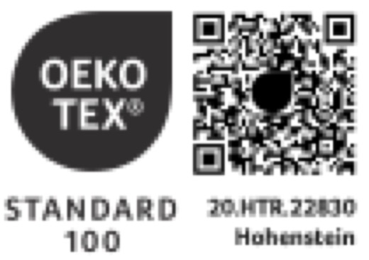 OEKO-TEX® STANDARD 100 label, certificate 20.HTR.22830, Hohenstein