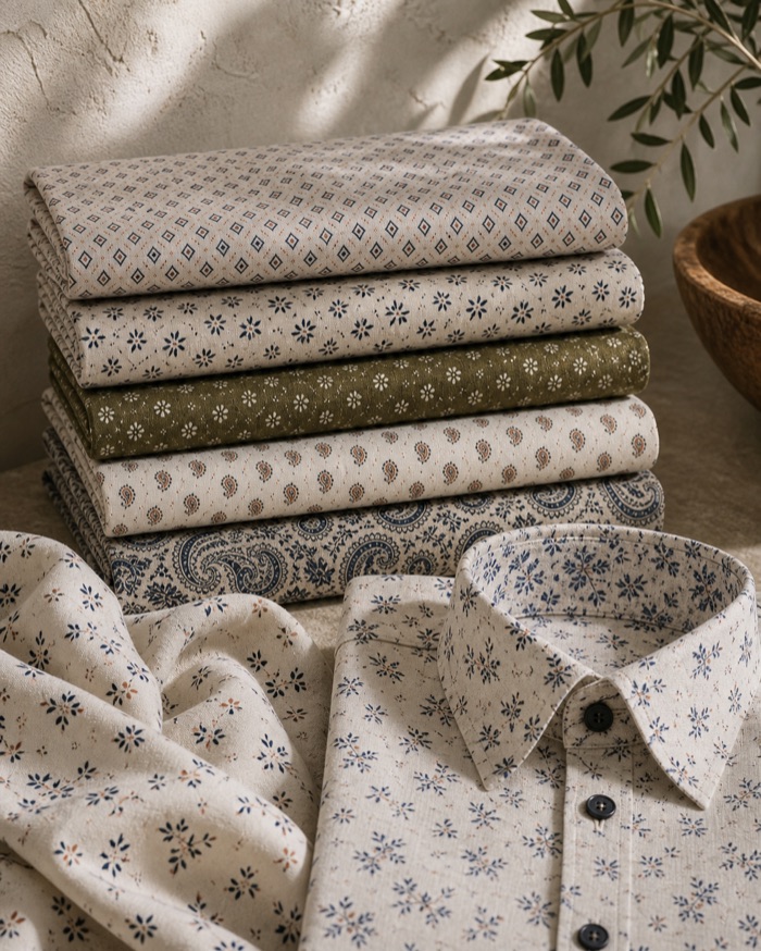 Micro prints and reinterpreted classics for a shirting capsule.